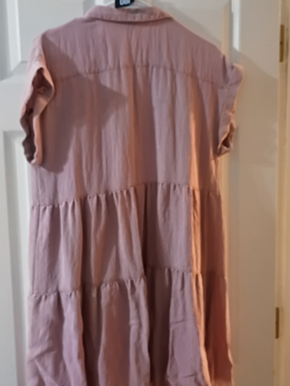 Umgee Pink Tiered Midi Shirt Dress - Picture 4 of 4